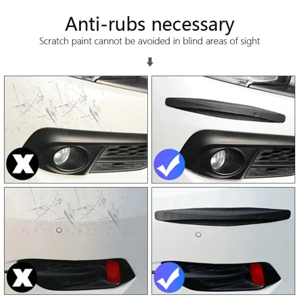 2Pcs Car Bumper Protector Strip Anti Scratch Car Edge Stick 