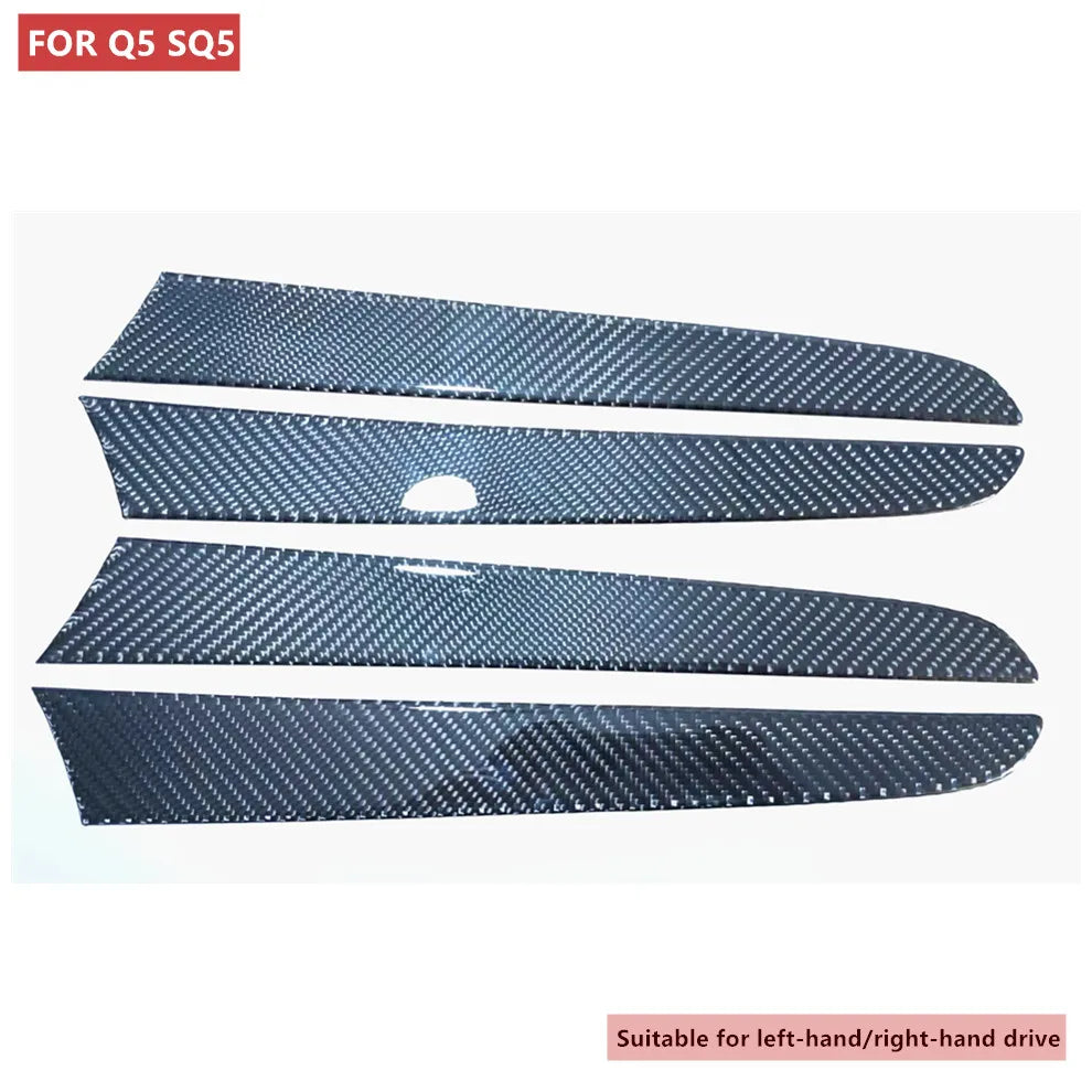 For Audi Q5 8R SQ5 Carbon Fiber Auto Door Dashboard Panel Strips Instrument Decor Trim Stickers Car Interior Tuning Accessories