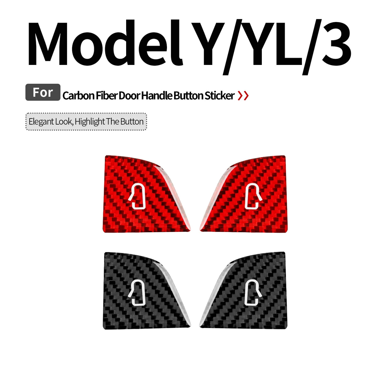 For Tesla Model 3/Y/YL Juniper Carbon Fiber Car Interior Doo