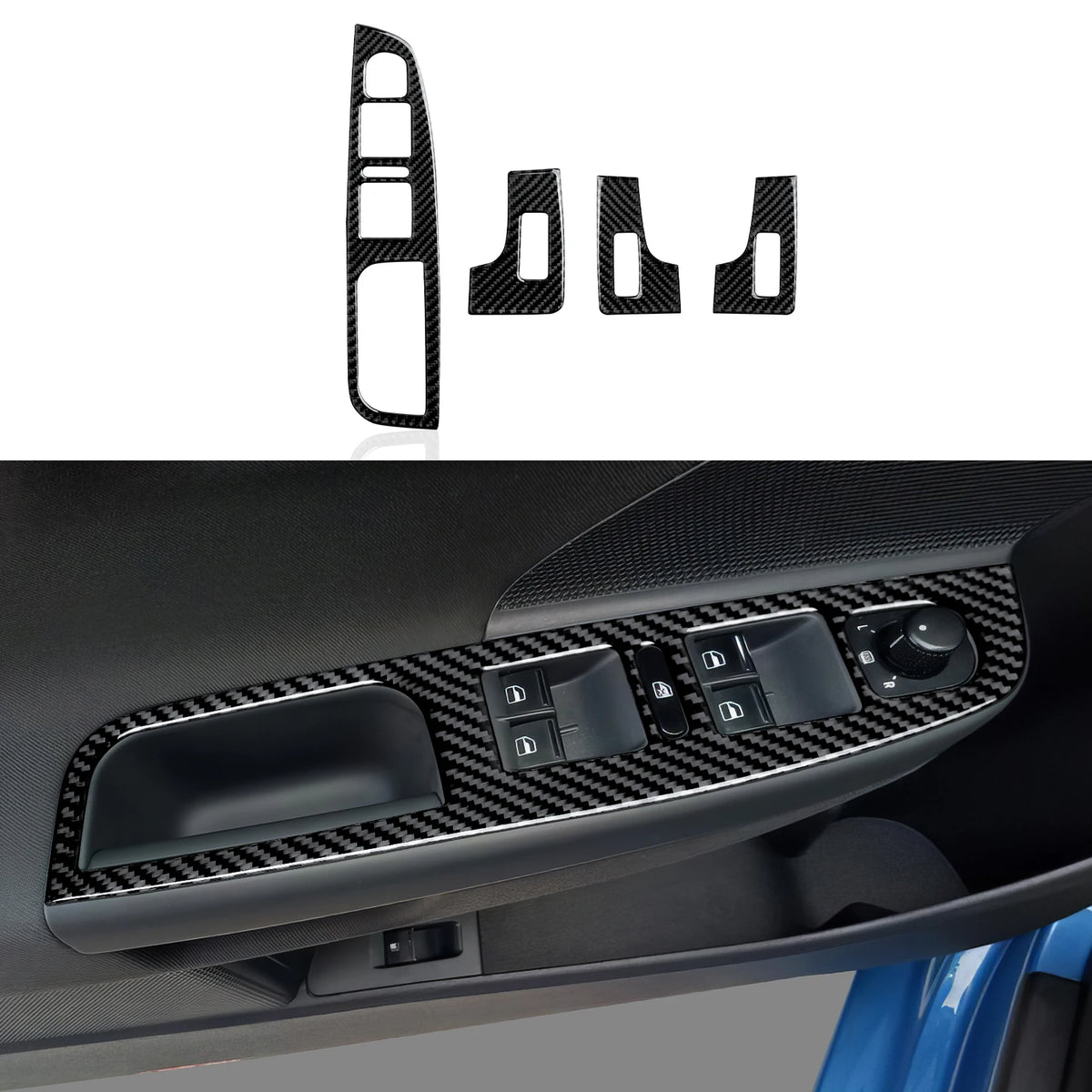 Car Center Console Gear Shift Panel For Volkswagen Golf VI MK6 GTI R Plus (2010-2014) Carbon Fiber Interior Sticker Trim Set Kit