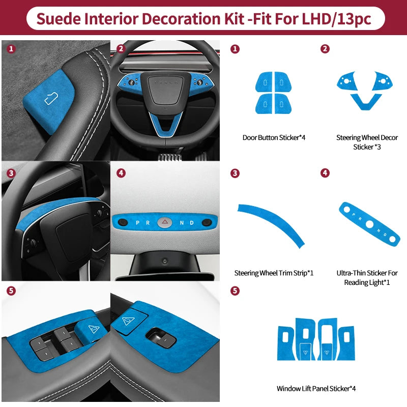 Carbon Fiber For Tesla Model 3 (2024-)/ Model Y (2025-) Car Door Switch Button Anti Scratch Trim Sticker Interior Accessories