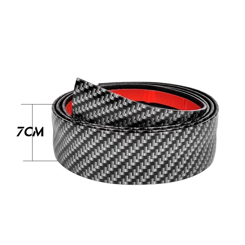 Carbon Fiber Universal Car Sticker Bumper Step Protection Strip Trunk Door Sill Protector Anti-scratch Decorative Cover Strip