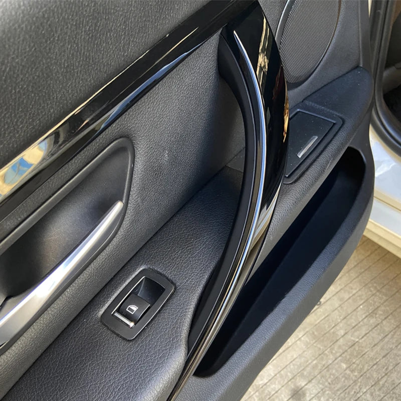 RHD LHD Carbon Fiber Car Inner Door Pull Handle Trim Cover f