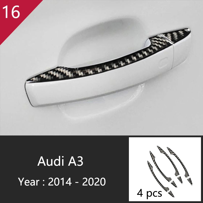 Car Styling Center Console Gear Shift Panel Decoration Cover Sticker Trim For Audi A3 8V S3 2014-2019 Carbon Fiber Accessories