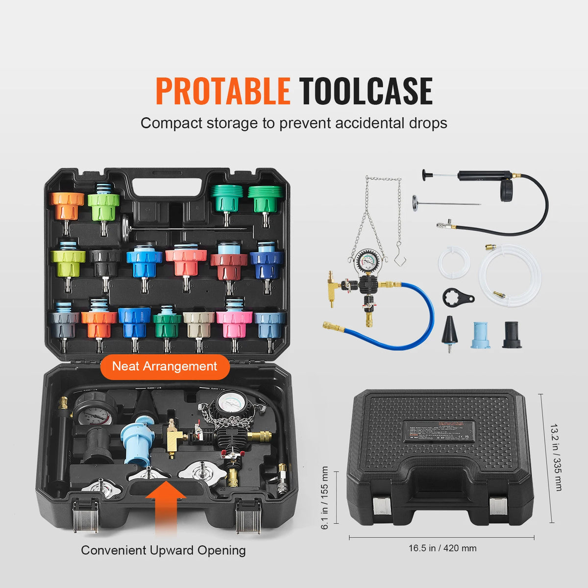 SucceBuy 28 Pcs Universal Radiator Pressure Tester Kit Manua