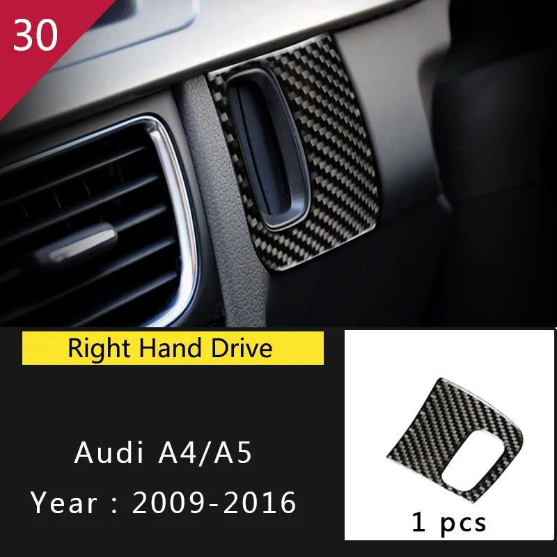 For Audi A4 S4 RS4 B8 8K A5 S5 RS5 8T 8F Car Carbon Fiber Window Door Panel Strips Cover Protective Trim Sticker Accessories