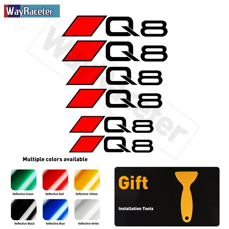 6 Pcs Top Vinyl Decal High Temperature Car Brake Caliper Stickers For Audi A3 S3 A4 S4 A5 S5 A6 S6 A7 S7 A8 Q2 Q3 Q5 Q7 Q8 TT