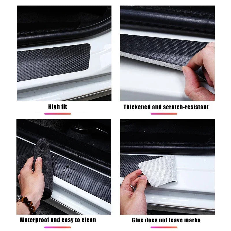 Car Accessories Carbon Fiber Door Threshold Sill Strip for N