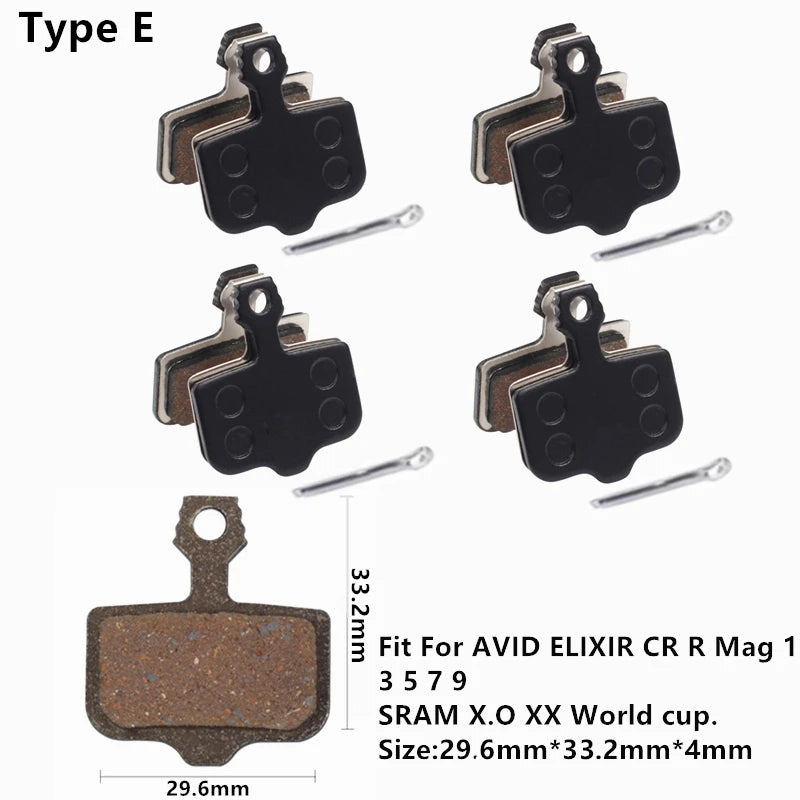 4Pairs Bike MTB Semi-Metallic Disc Brake Pads For Shimano B01S G01S A01S XTR XT SLX Deore Sram Guide Level HRD Red Etap Magura