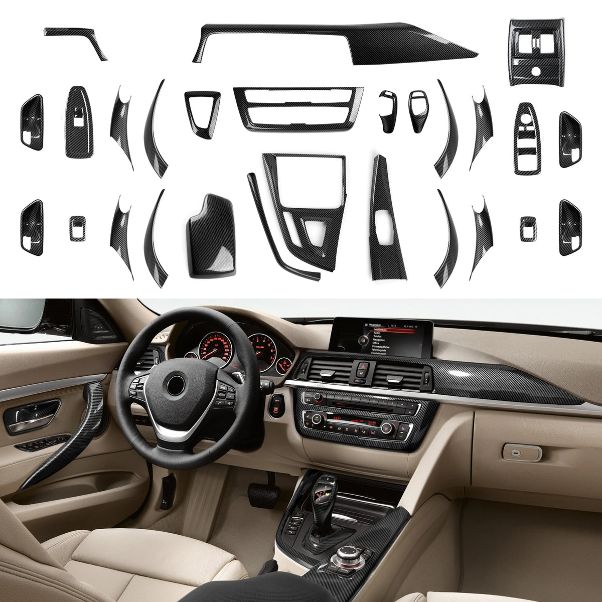 Car Center Console Dashboard Gear Shifter Panel For BMW F30 