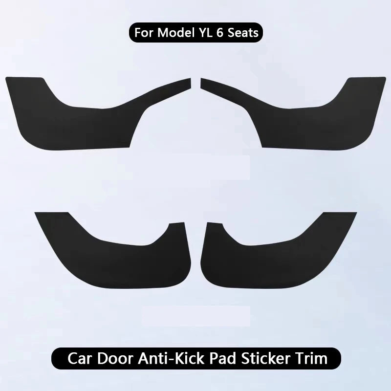 Car Door Anti-Kick Pad For Tesla Model YL 6-Seater Leather Sticker Trim Kit Side Door Protector Cover Car Interior Accessories