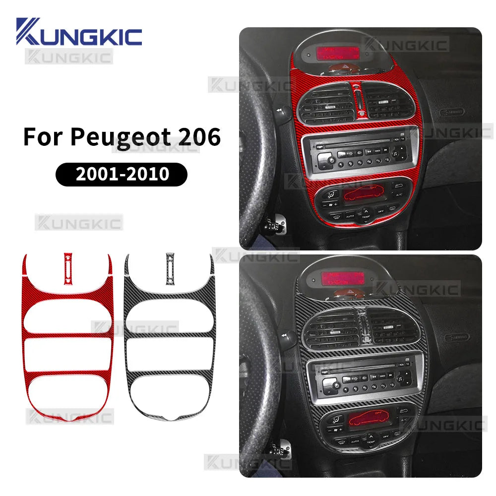 Real Soft Carbon Fiber Trim For Peugeot 206 2001 2002 2003 2