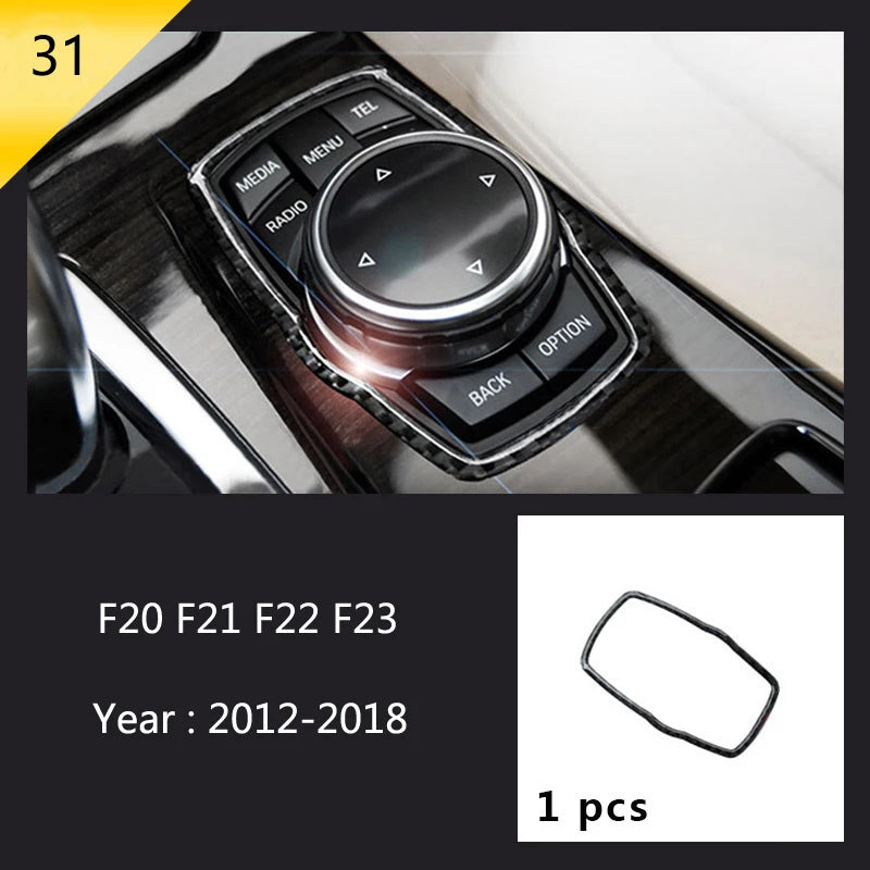 For BMW 1 2 Series F20 F21 F22 F23 Carbon Fiber Car Control CD Panel Cover Trim Air Conditioning Outlet Frame Decoration Sticker