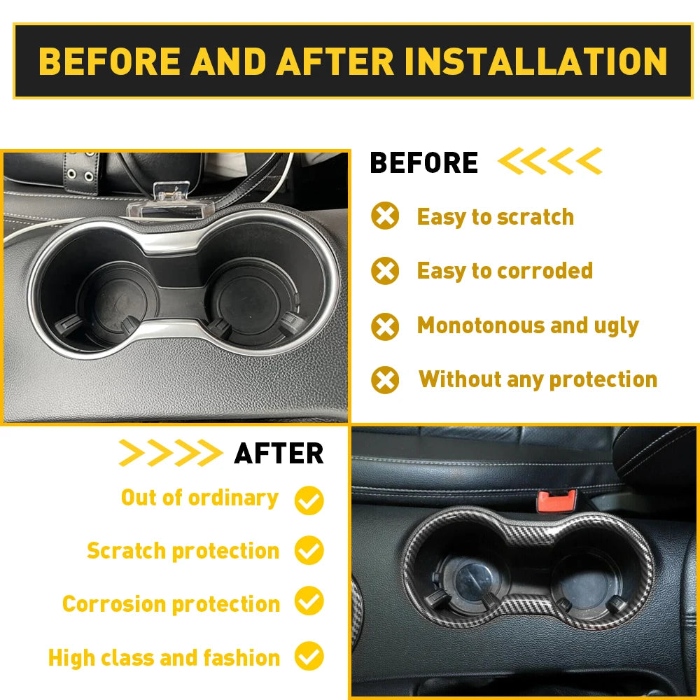 Cup Holder Cover Frame for Ford Mustang 2022 2021 2020 2015 