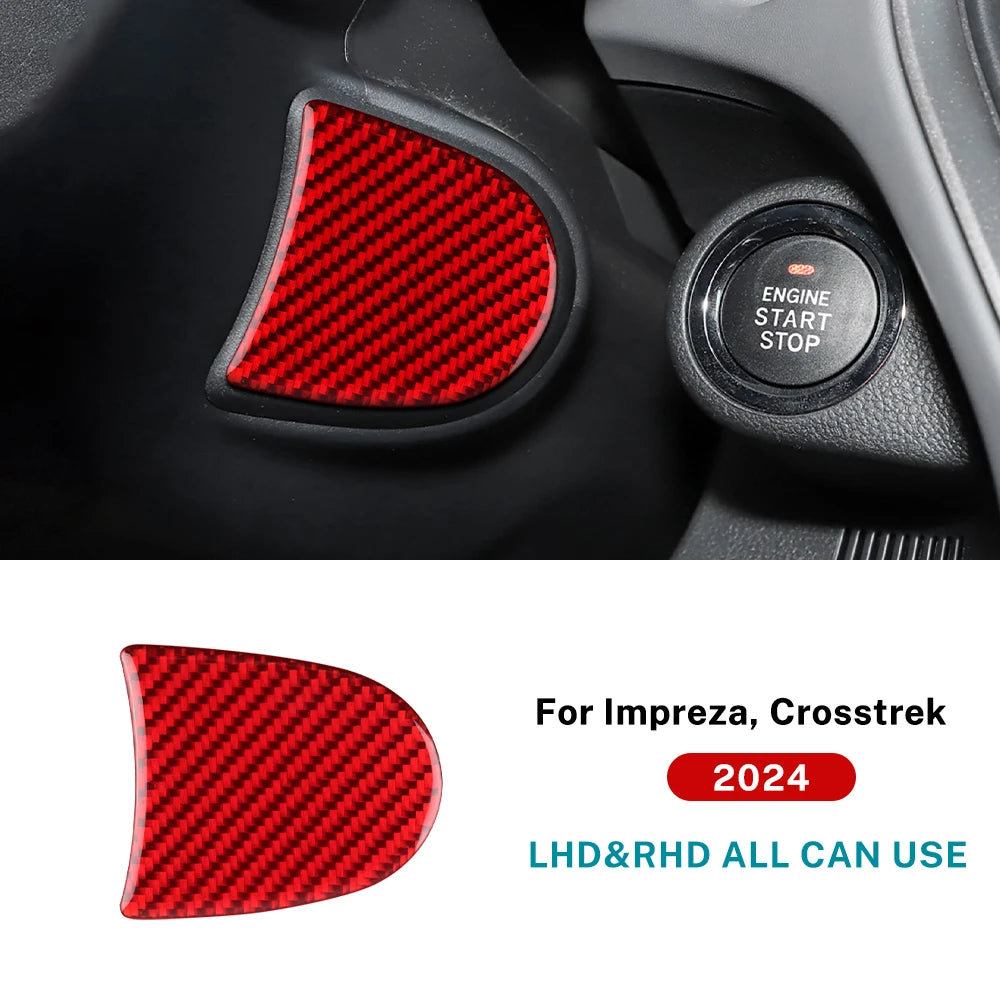 Real Soft Carbon Fiber Sticker For Subaru Crosstrek 2024 Impreza 2024 Car Below Steering Wheel Panel Interior Trim Accessories