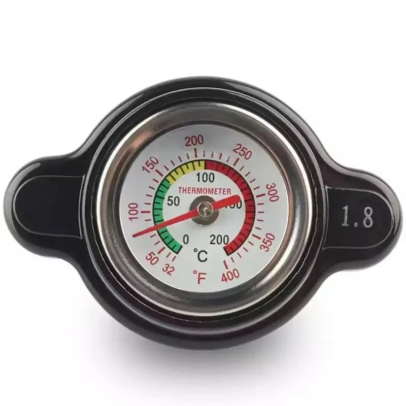 1.8 Bar High Pressure Radiator Cap 25.6Psi With Temperature Gauge For Honda Yamaha Kawasaki Suzuki Polaris Ranger Motorcycle ATV