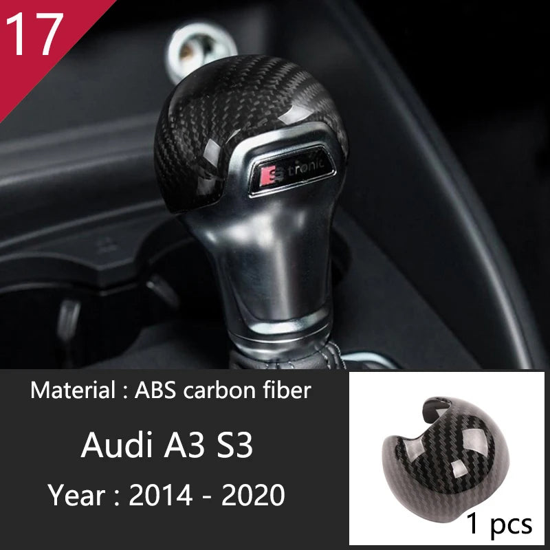 Car Styling Center Console Gear Shift Panel Decoration Cover Sticker Trim For Audi A3 8V S3 2014-2019 Carbon Fiber Accessories