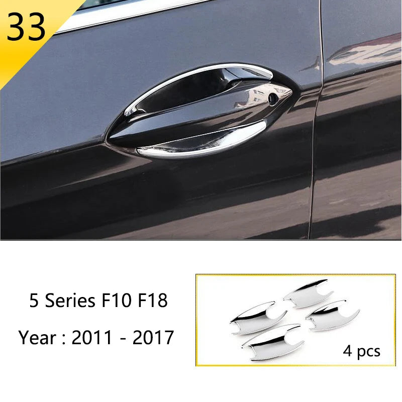 For BMW 5 Series F10 F11 F18 Accessories Stainless Steel Modified Interior Car Central Air Outlet Set Trim Sticker Frame Styling