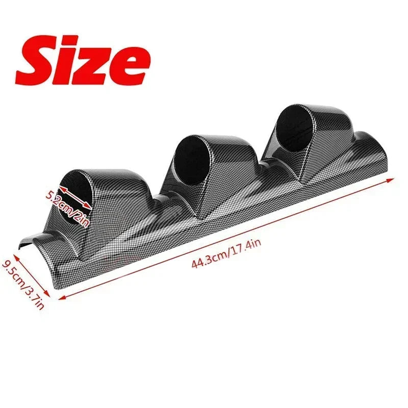 Universal Gauge Cup Car Meters Mount Holder 2 inch 52mm Gauge Pod 2/3 Hole Left Hand Drive A-Pillar Meter Pod Black/Carbon Fiber
