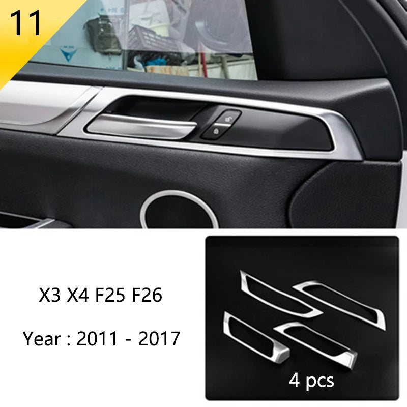 Accessories for BMW X3 X4 F25 F26 Car Inner Gearshift Air Conditioning CD Panel Door Armrest Cover Trim Decorative Car Stickers