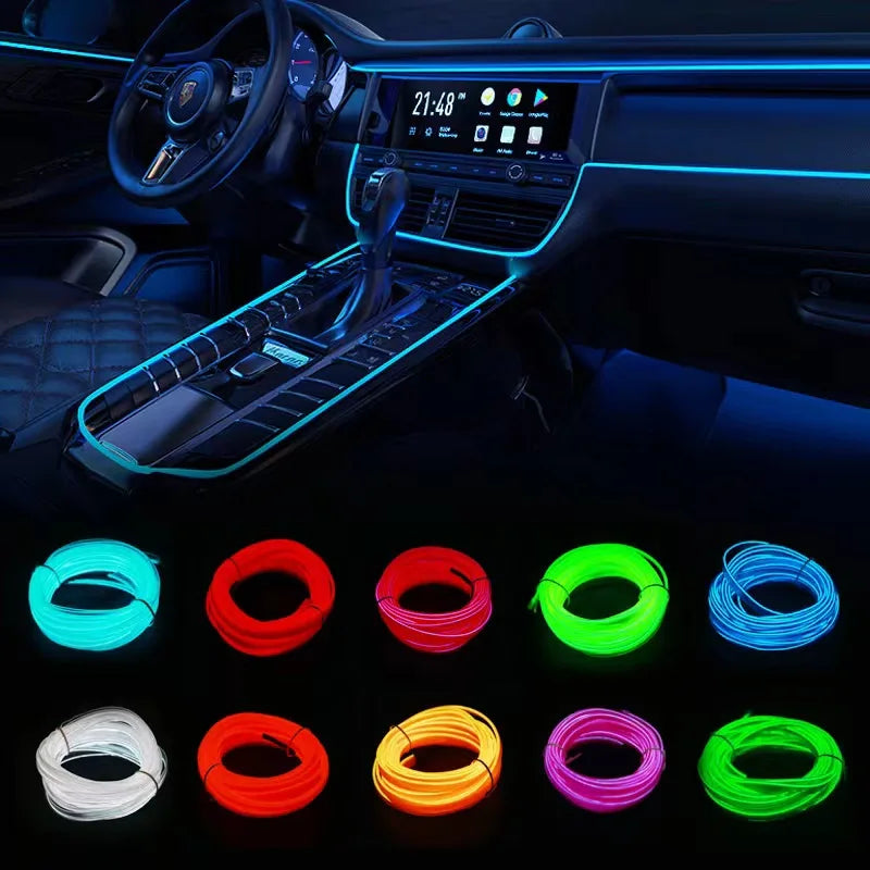 1/2/3/4/5M Car Interior Led Decorative Lamp EL Wiring Neon S