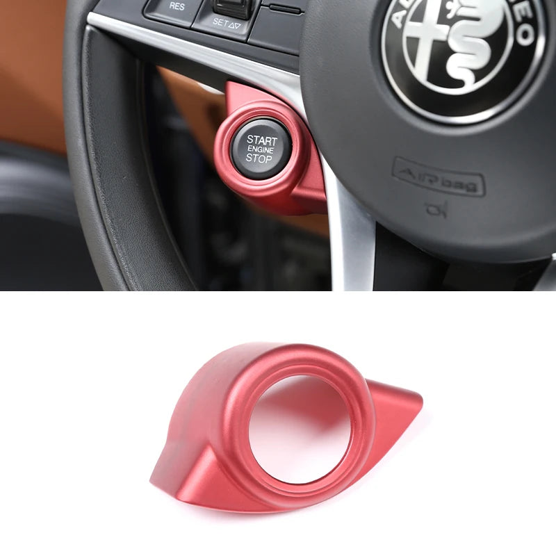 ABS Carbon Fiber For Alfa Romeo Giulia Stelvio 2017 2018 2019 Car Steering Wheel Cover Trim Interior Accessories