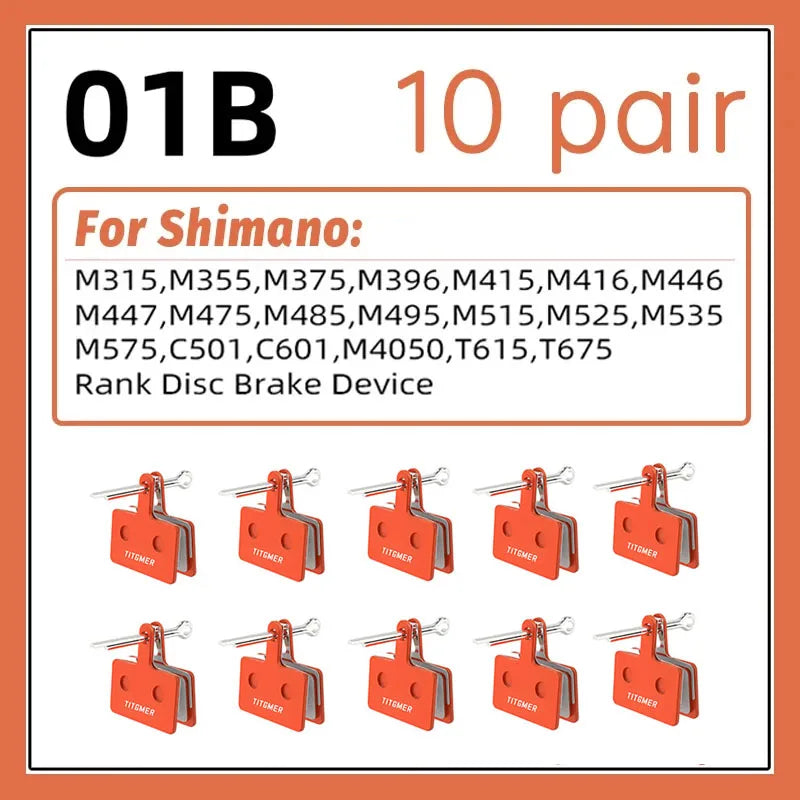 Resin Disc Brake Pads for Shimano B01s B05s MT200 M315 Mt410 M445 M446 M395 Mt400 M375 B03s Road Mountain Mtb Bike Brake Pads