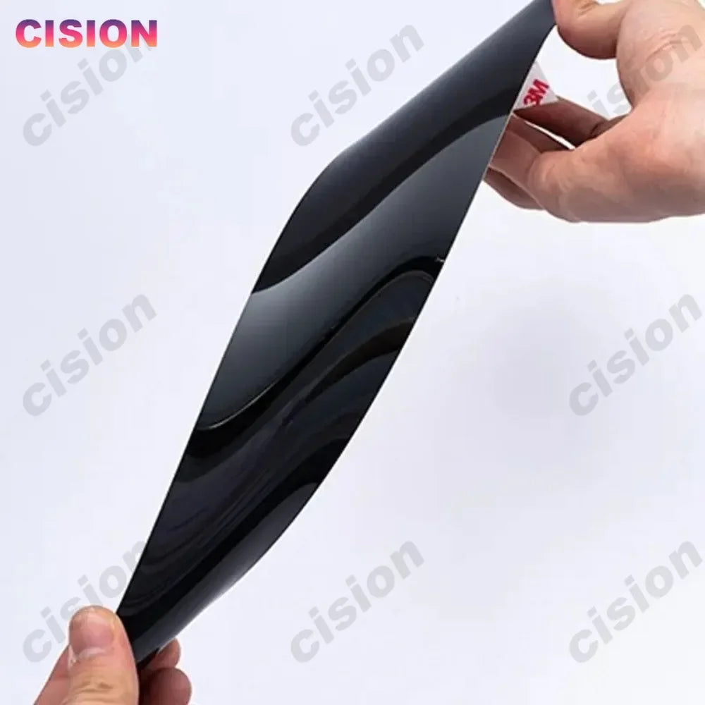Glossy Carbon Fiber Black Chrome Car Door Window Center B C 