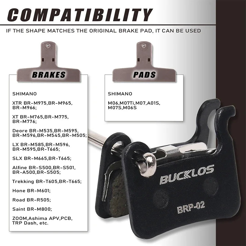 BUCKLOS Bike Brake Pads for SHIMANO A01S M07 M535 MTB Hydrau