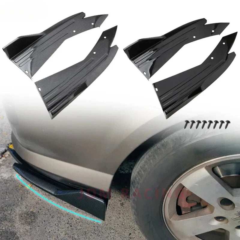 Pair Universal Car Rear Bumper Spoiler Lip Carbon Fiber Wing