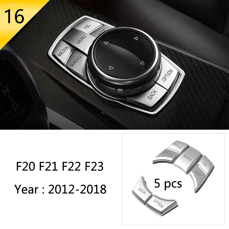 For BMW 1 2 Series F20 F21 F22 F23 Carbon Fiber Car Control CD Panel Cover Trim Air Conditioning Outlet Frame Decoration Sticker
