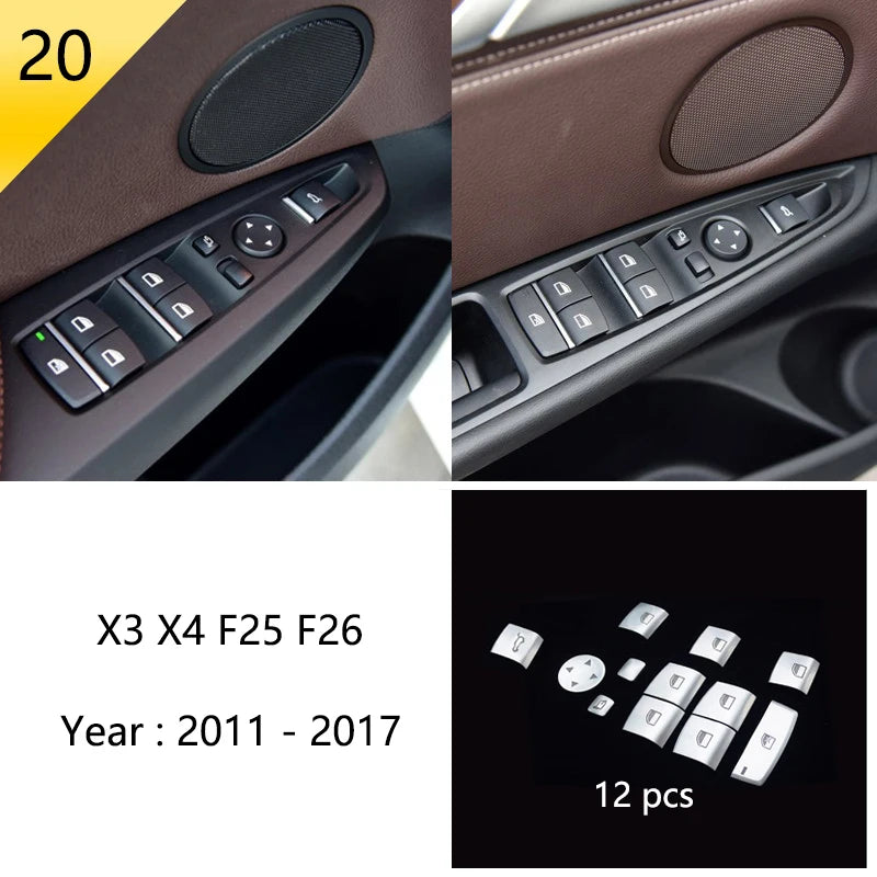 Accessories for BMW X3 X4 F25 F26 Car Inner Gearshift Air Conditioning CD Panel Door Armrest Cover Trim Decorative Car Stickers