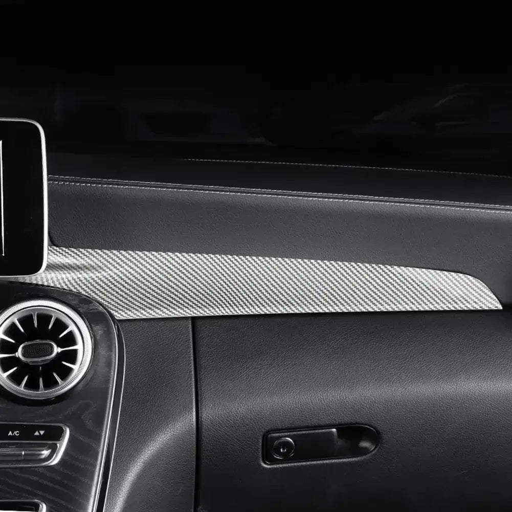 2Pcs Car Carbon Fiber Texture Central Console Dashboard Pane