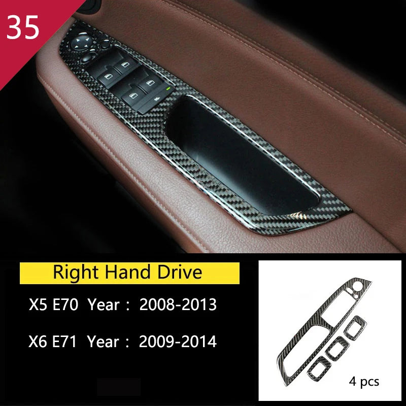 For BMW X5 X6 E70 E71 Accessories Car Interior Air Conditioning CD Console Panel Cover Decoration Trim Carbon Fiber Car Styling