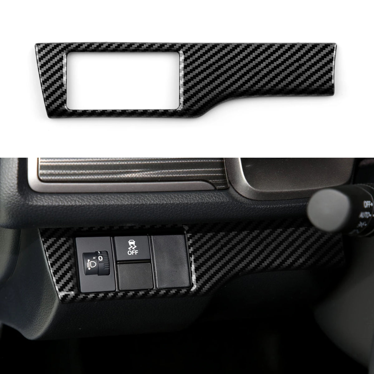 For Honda Civic 10th Gen (2016 -2021) Interior Accessories Car Center Console Gear Shift Panel Carbon Fiber ABS Trim Sticker