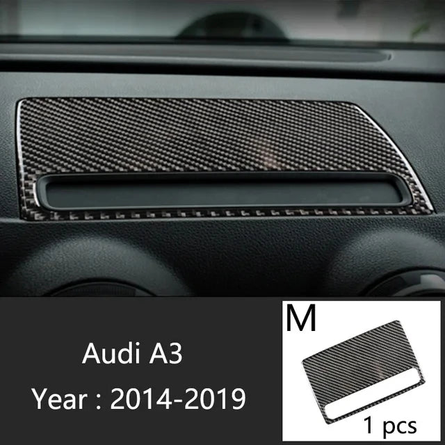 Carbon Fiber For Audi A3 8V S3 Car Interior Gearshift Air Conditioning CD Panel Door Armrest Cover Trim Stickers Accessories