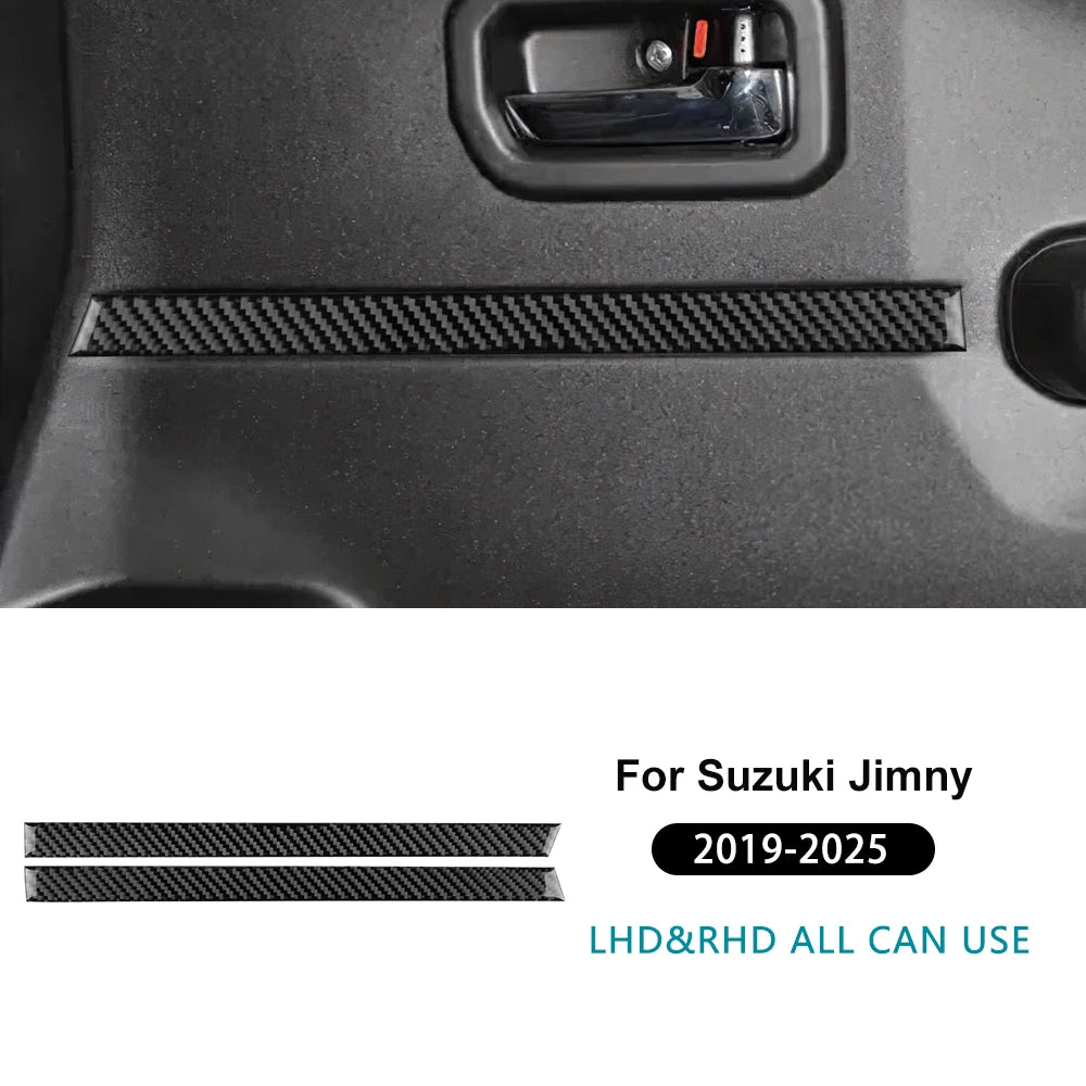 For Suzuki Jimny JB74 JB64 2019 2020 2021 2022 2023 2024 2025 Real Soft Carbon Fiber Sticker LHD RHD Car Door Decor Trim
