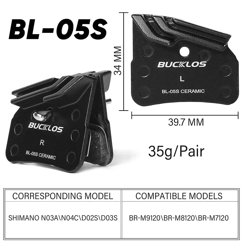 BUCKLOS Ceramic Bike Brake Pads Bicycle Hydraulic Disc Brake