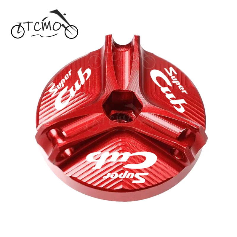 Motorcycle CNC Aluminum Engine Oil Filler Cap Oil Plug Cover For Honda Super CUB C70 90 110 C125 supercub Accessories