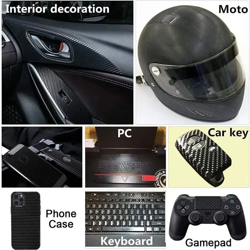 7D Carbon Fiber Car Interior Vinyl Film Decorative Sticker A