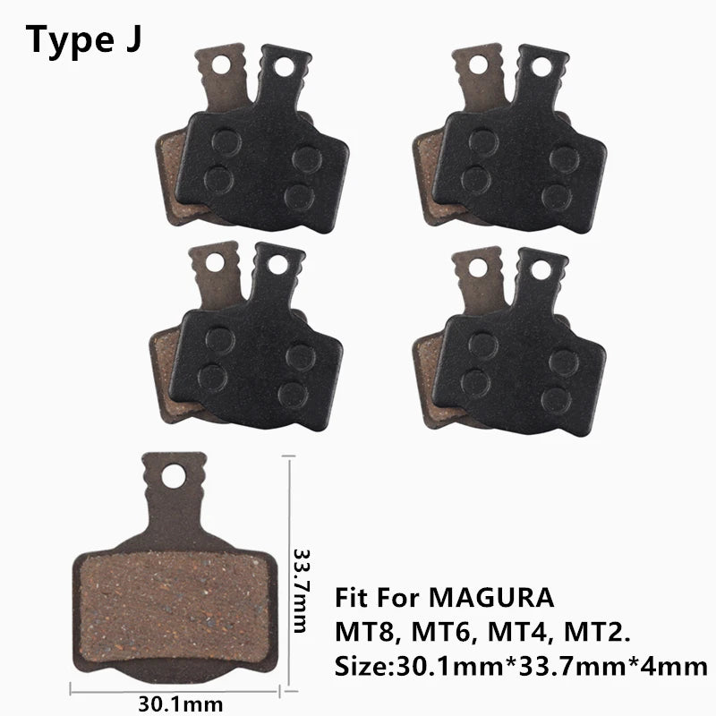 4Pairs Bike MTB Semi-Metallic Disc Brake Pads For Shimano B01S G01S A01S XTR XT SLX Deore Sram Guide Level HRD Red Etap Magura