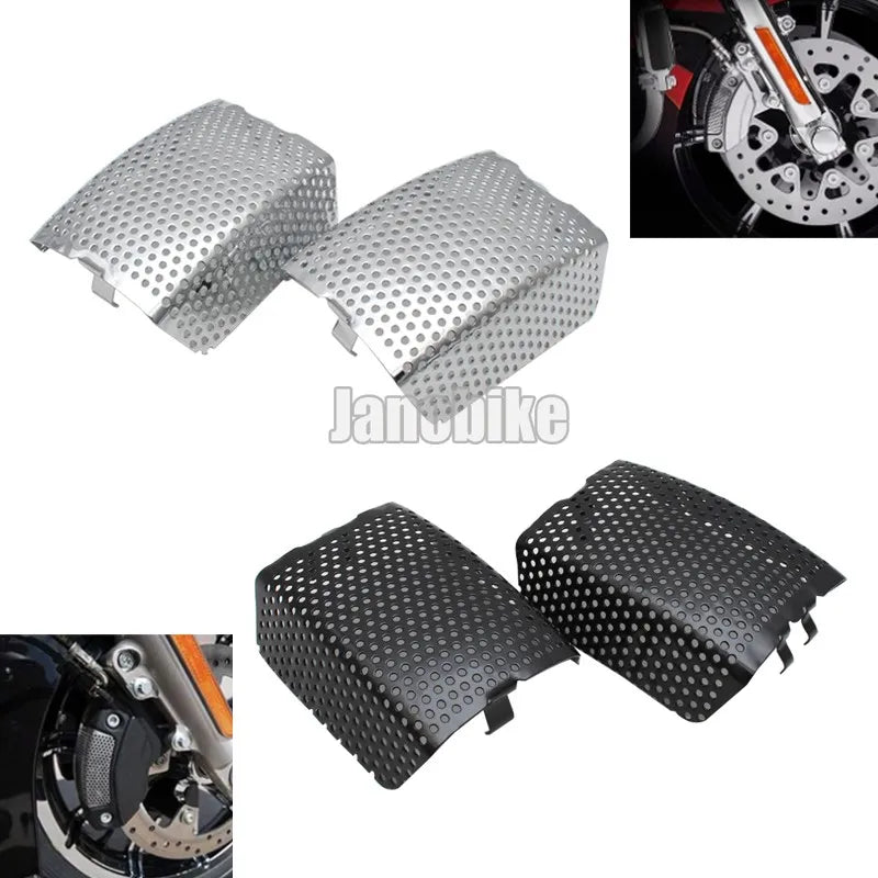 Motorcycle Chrome/Black Front Brake Caliper Insert Set For H
