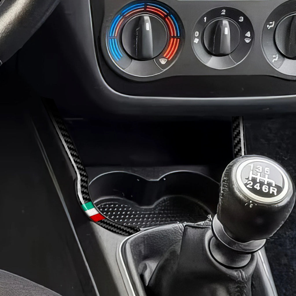 Car Center Console Cup Side Decorative Strips Carbon Fiber S