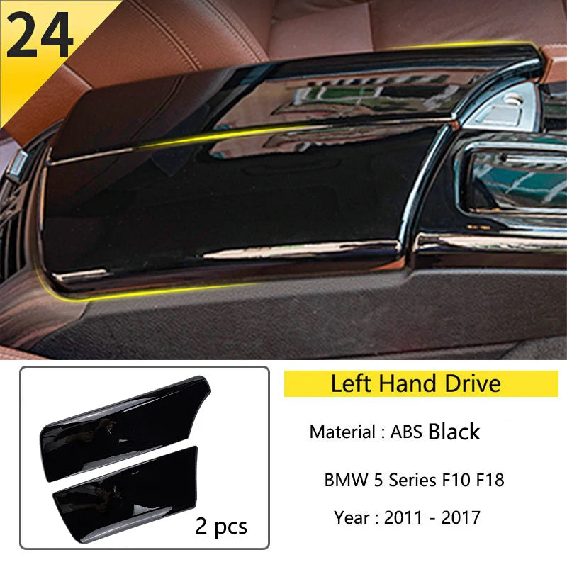 LHD For BMW 5 Series F10 F11 Carbon Fiber Car Central Armrest Box Cover Storage Box Gear Position Panel Decoration Cover Trim