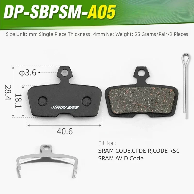 JSHOUBIKE Hydraulic Brake Pads Semi-metal/All-metal Copper/S