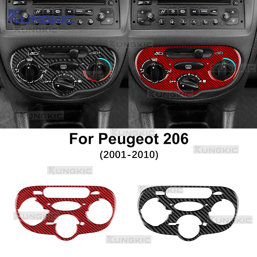 Real Soft Carbon Fiber Trim For Peugeot 206 2001 2002 2003 2