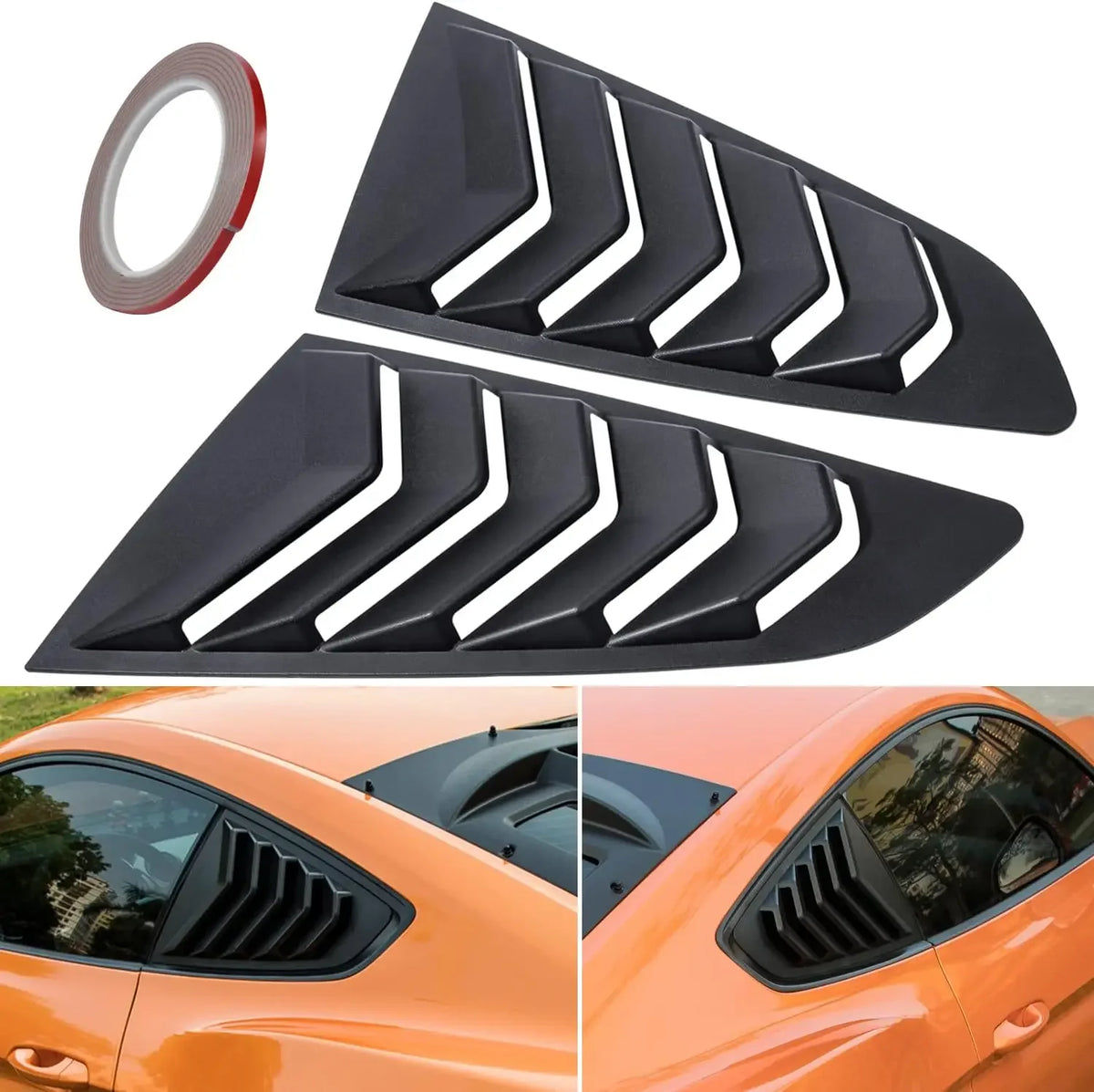 For Ford Mustang 2015-2020 Car Rear Louver Window Side Shutt