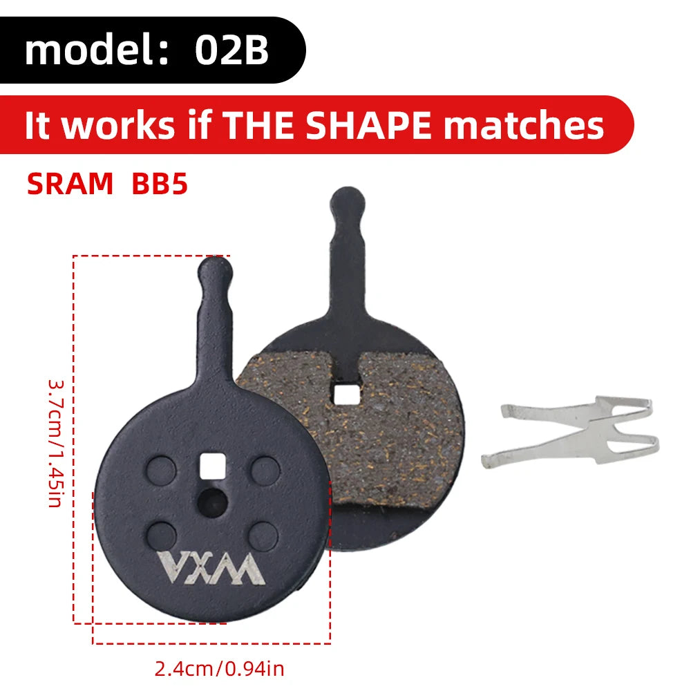 VXM Bicycle Hydraulic Disc Brake Pads MTB Bike Semi-Metal Road Cycling Wear Resistant Quiet Durable Brake Pad Part Accessories