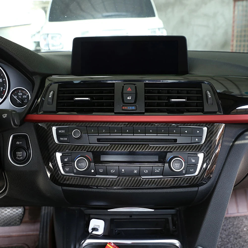 Car CD Panel Trim Center Console Cover Carbon Fiber Sticker 